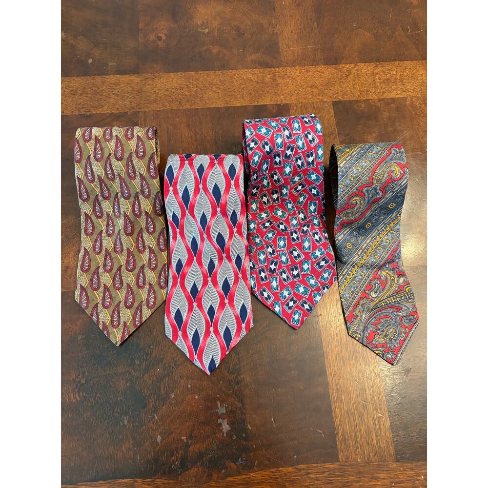 Lot of 4 Preowned Robert Talbott 100% Silk Ties - Made in USA